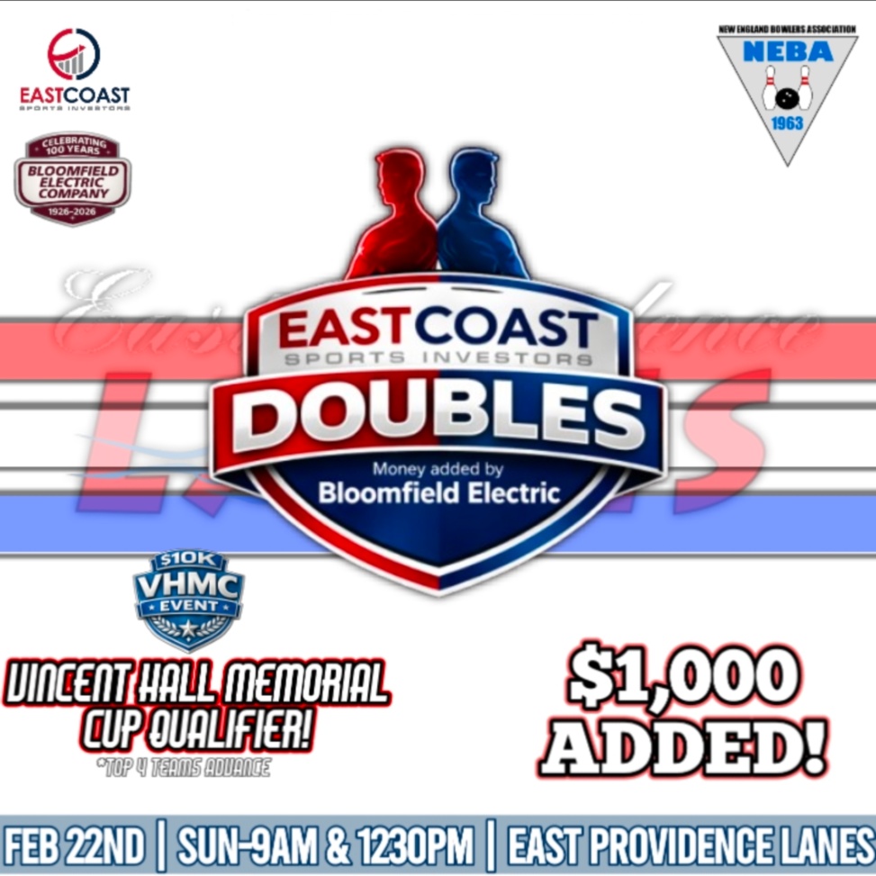 East Coast Sports Investors Doubles presented by Bloomfield Electric - $1,000 added to the prize fund by Bloomfield Electric